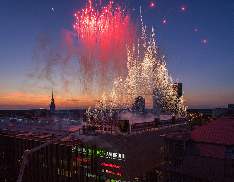 Feuerwerk in der Leipziger City